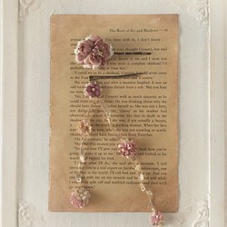 染め花のガーランド付きヘアピン(マロンピンク) 1枚目の画像