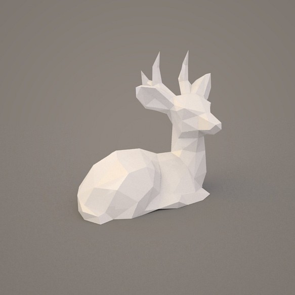 3D紙模型(紙雕, 紙藝) 愜意的小鹿 DIY Kits 手作組合 第1張的照片