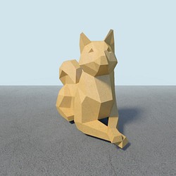 3D紙模型(紙雕, 紙藝) 神煩狗doge坐姿的小柴犬 DIY Kits 手作組合 第1張的照片