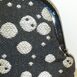 絹織物西陣織　3.3寸　銀糸ドット　黒 1枚目の画像
