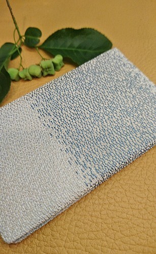絹織物西陣織名刺・カード入れ 暈し　中地ブルー 1枚目の画像