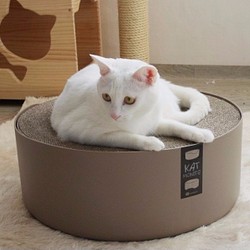 Kogongcat 冥想貓床｜貓床+貓抓板 雙面設計 (棕杏灰) 第1張的照片