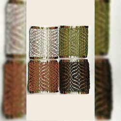 ナンシー・コ〜の手織り木綿織りコースターグループ-B001 1枚目の画像