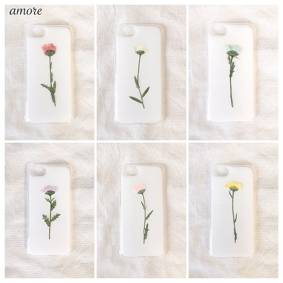 シンプルな一輪の花 押し花iphoneケース Iphoneケース カバー Amore 通販 Creema クリーマ ハンドメイド 手作り クラフト作品の販売サイト