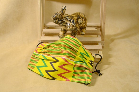 非洲花布口罩套-檸檬肯特 第1張的照片