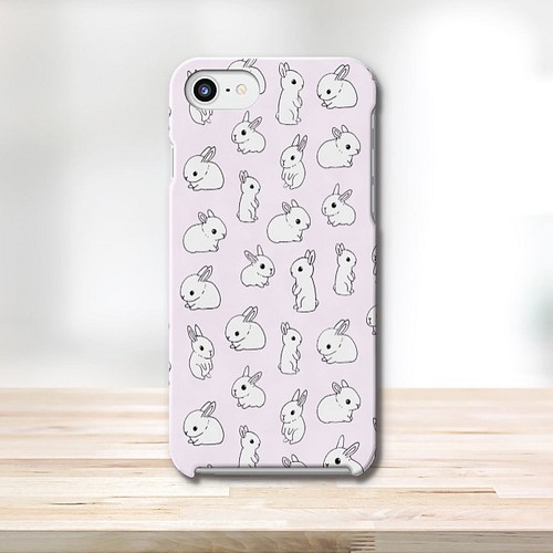 うさぎ うさぎ うさぎ ピンク色スマホケース 動物 パステルカラー Iphoneケース カバー Animalland 通販 Creema クリーマ ハンドメイド 手作り クラフト作品の販売サイト