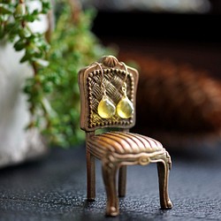 K10/K18  Pierced earring with Yellow Opal 第1張的照片