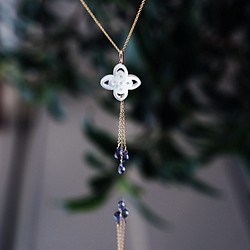 14KGF 50cm Neckrace with Iolite and White shell. 第1張的照片