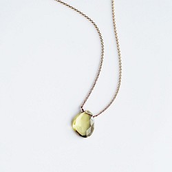 14KGF 40cm Necklace with Lemon quartz 第1張的照片