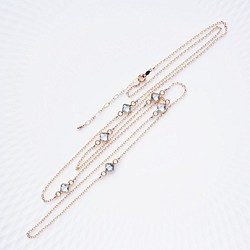 14KGF 95cm+5cm Necklace with Sky blue topaz 第1張的照片