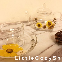 ハンドプレスガラスのティーポットキット（Linnak、カバー、プレート、フィルターコンパートメント茶） 1枚目の画像