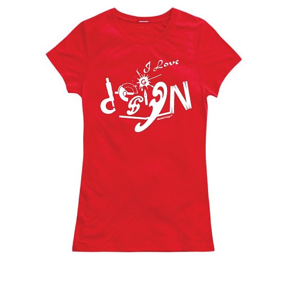 ラブデザインWenchuang Tシャツ（女性の適用可能なバージョン）（赤） 1枚目の画像