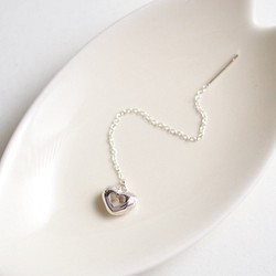 【童話系】立體小愛心垂墜針式耳環（單只）（1pc）（silver925） 第1張的照片