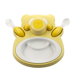 PLAStudio-玉米兒童餐具-Honey Bear-黃色 第1張的照片