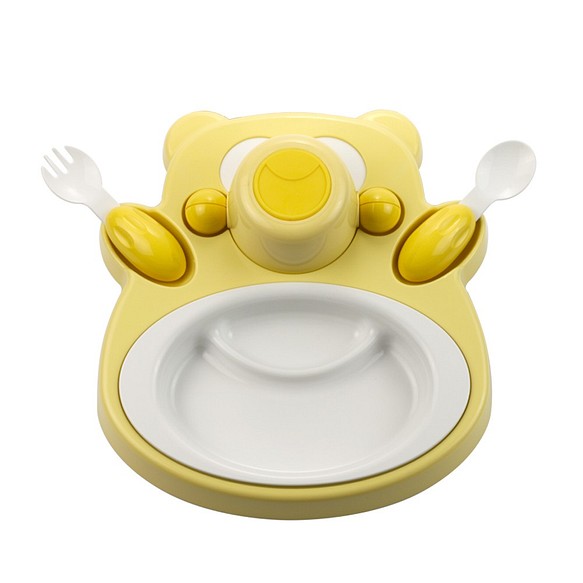 PLAStudio-玉米兒童餐具-Honey Bear-黃色 第1張的照片