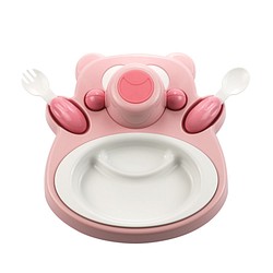 PLAStudio-玉米兒童餐具-Honey Bear-粉紅 第1張的照片