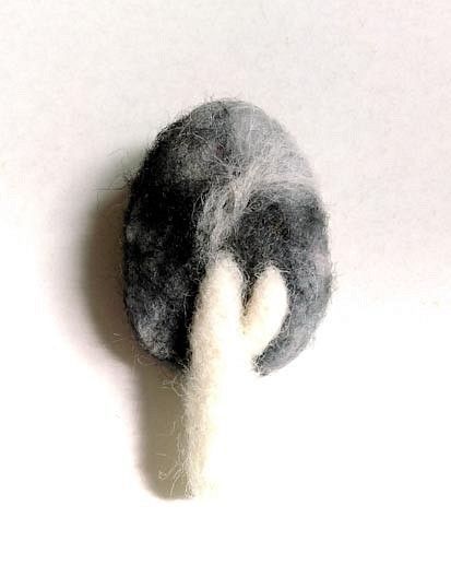 彩色小樹別針-(黑灰系)    羊毛氈 第1張的照片