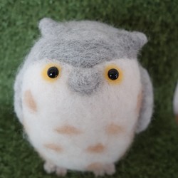 ふくろう 羊毛フェルト　felt owl 1枚目の画像