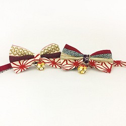 日式紋樣款 蝴蝶結寵物裝飾項 第1張的照片