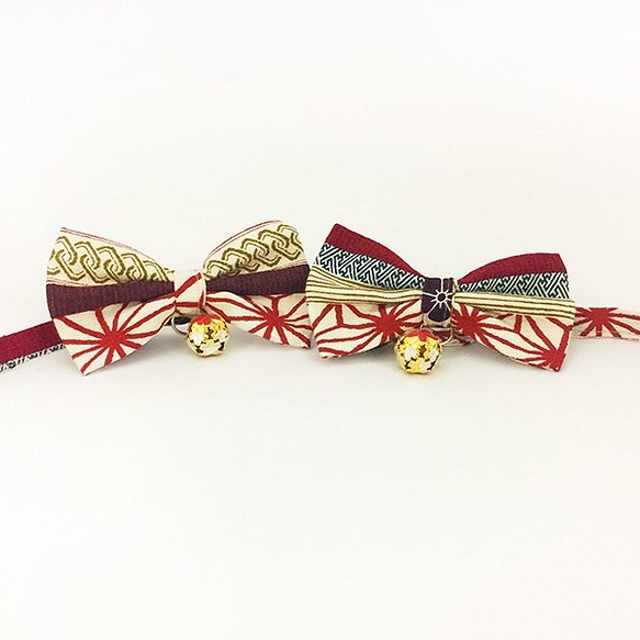 日式紋樣款 蝴蝶結寵物裝飾項 第1張的照片