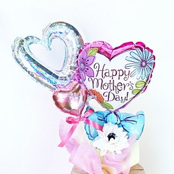 【母の日プレゼントバルーン】 大好きなママヘ マザーズデーの花束型バルーン（卓上タイプ） 1枚目の画像