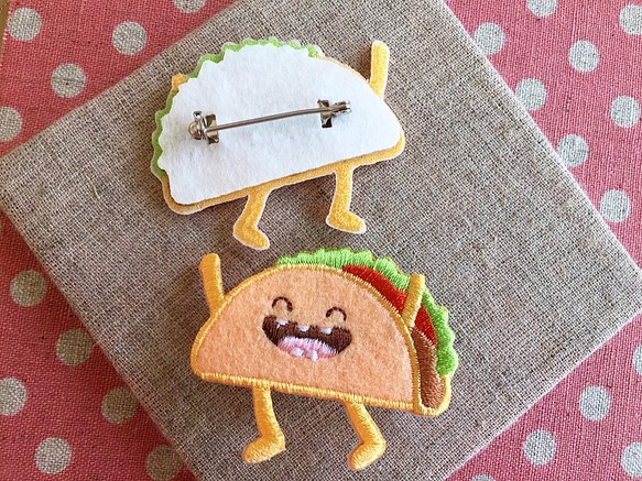 布繡別針-歡樂速食系列 大笑墨西哥餅 第1張的照片