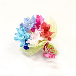 繭玉から作る花束の製作キット＊お好きな色を選べます＊手作りの贈り物や夏休みの自由研究に＊ 1枚目の画像