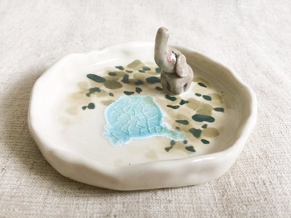 陶瓷飾物碟 - 小象 第1張的照片