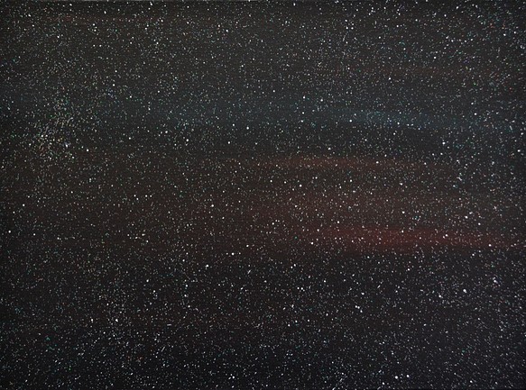 手描きキャンバス作品の黒と白の宇宙の星の星の空は少し 1枚目の画像