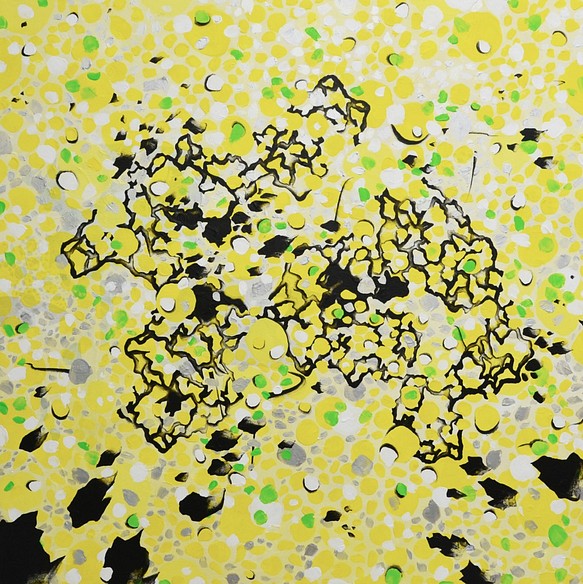 Daphne H.C. Shen 黃色 抽象 點點 摩登 裝飾 傢俱 自畫像作品 壓克力顏料創作 第1張的照片