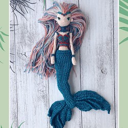 Amigurumi doll Mermaid • あみぐるみ 人形 マーメイド • コットン おもちゃ 1枚目の画像