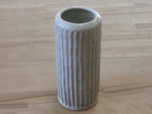 花瓶　単純筒形白 1枚目の画像