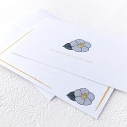 メッセージカードセット（沙羅双樹の花・5組+1枚）送料無料 1枚目の画像