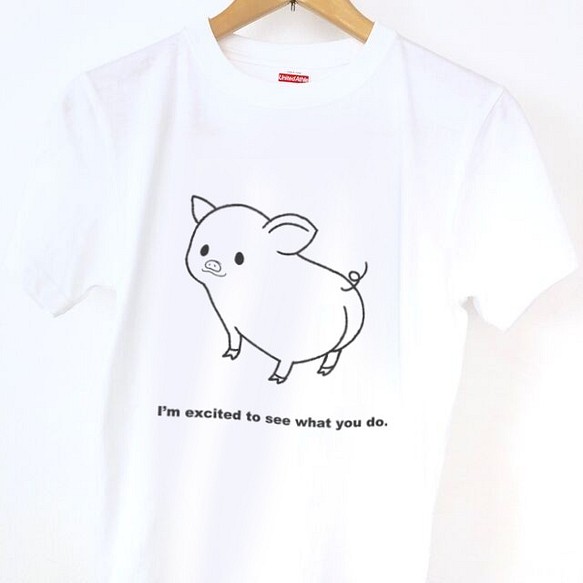 ４色から選べる ぶたtシャツa Tシャツ カットソー Hanami 通販 Creema クリーマ ハンドメイド 手作り クラフト作品の販売サイト