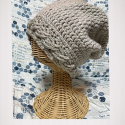 縁編みお洒落なクシュっとゆったりニット帽 1枚目の画像