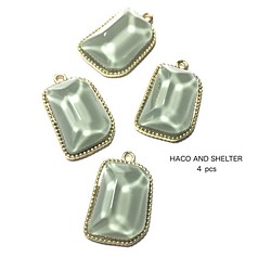 ４pcs★clear jelly charm・smoky emerald（クリアレジンチャーム ） 1枚目の画像