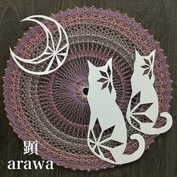 ネコ切り絵デザイン for 64ピン糸かけ曼荼羅（9モチーフ） 1枚目の画像