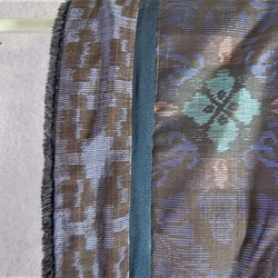 大島紬のスヌード（吉祥紋×十字）　着物リメイク 1枚目の画像