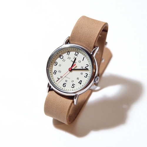 シンプルウォッチ 腕時計 革ベルト ヴィンテージナチュラル TIMEX ...