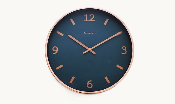 /ミュート時計/サイズ12インチ/ブルーセレクション台湾製金壁時計を/ローズ 1枚目の画像