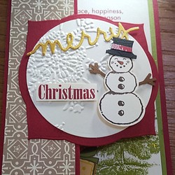 <再販＞たてて飾れる雪だるまのクリスマスカード 1枚目の画像