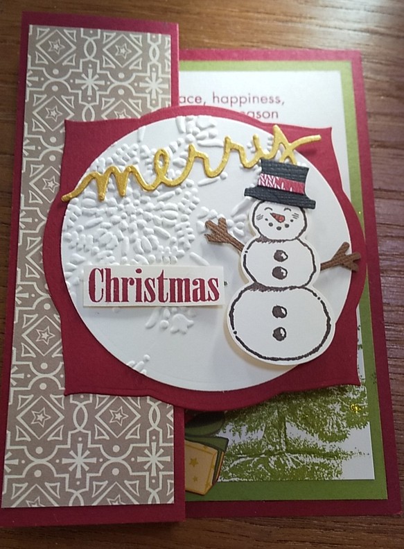 <再販＞たてて飾れる雪だるまのクリスマスカード 1枚目の画像