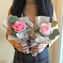 單支永生玫瑰花束（粉色） 情人節禮物 第1張的照片