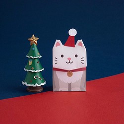 動物禮物包裝紙袋-白貓 (S尺寸) 第1張的照片