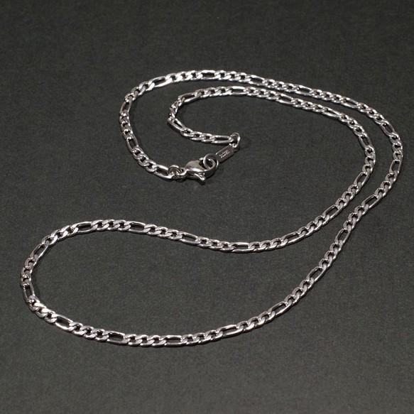 費加洛式(1長3短鍊)銀項鍊（2.9mm/70cm） 第1張的照片