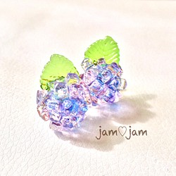 再販 和菓子風 紫陽花寒天のピアス 大サイズ ピアス Jam Jam 通販 Creema クリーマ ハンドメイド 手作り クラフト作品の販売サイト