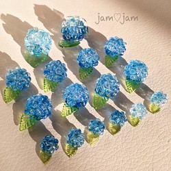 再販 和菓子風 紫陽花寒天のピアス 中サイズ ピアス Jam Jam 通販 Creema クリーマ ハンドメイド 手作り クラフト作品の販売サイト