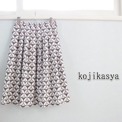 USAコットン modaファブリックのレトロ模様スカート 1枚目の画像
