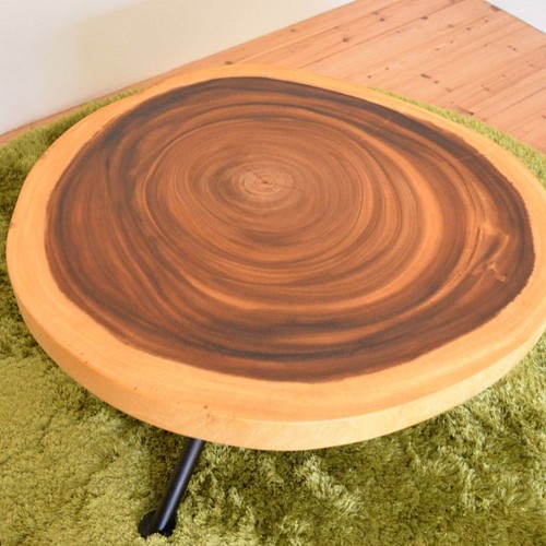 輪切りのリビングテーブル・モンキーポッド一枚板☆ ローテーブル