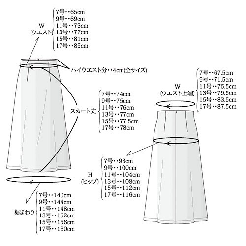 ハイウエストaラインスカート 7 17号 ハンドメイド 洋裁 ソーイング パターン 型紙 Sk 17 型紙 Papier 通販 Creema クリーマ ハンドメイド 手作り クラフト作品の販売サイト